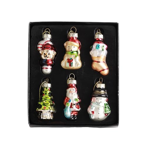 HUAJINGKEJI 1 Box Weihnachtsschmuck Bär Weihnachtsmann Glas bemalt Anhänger Hängende Ornament für drinnen und draußen Urlaub HUAJINGKEJI 1 Box Weihnachtsschmuck Bär Weihnachtsmann Glas bemalt Anhänger Hängende Ornament für drinnen und draußen Urlaub von HUAJINGKEJI