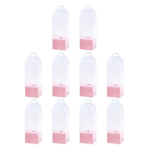 HUAJINGKEJI 10 Stück transparente PVC-Blumenkästen mit Griffen für einzelne Rosen und HUAJINGKEJI 10 Stück transparente PVC-Blumenkästen mit Griffen für einzelne Rosen und von HUAJINGKEJI