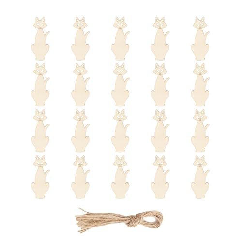 HUAJINGKEJI 20 Stück Holz Halloween Handgemachte hängende Ornamente Elegante Bastelsets für Zuhause Klassenzimmer Party von HUAJINGKEJI