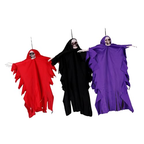 HUAJINGKEJI 3 x Halloween-Skelett-Spect-Hängerequisiten, Totenkopf-Spekter, Ornament für Zuhause, Spukhaus, 3 Stück HUAJINGKEJI 3 x Halloween-Skelett-Spect-Hängerequisiten, Totenkopf-Spekter, Ornament für Zuhause, Spukhaus, 3 Stück von HUAJINGKEJI