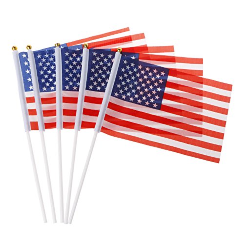 HUAJINGKEJI 5 Stück US-Nationalflaggen, handschwenkend, klein HUAJINGKEJI 5 Stück US-Nationalflaggen, handschwenkend, klein von HUAJINGKEJI