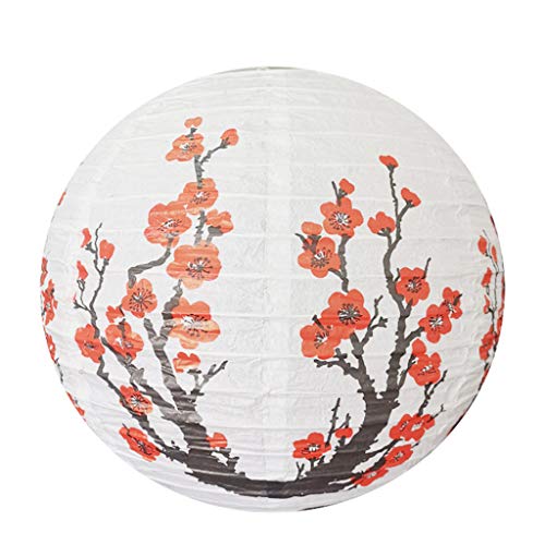 HUAJINGKEJI Chinesische orientalische helle rote weiße Blüte, runde Papierlampe, fertig zur feinen Verarbeitung, einfach HUAJINGKEJI Chinesische orientalische helle rote weiße Blüte, runde Papierlampe, fertig zur feinen Verarbeitung, einfach von HUAJINGKEJI