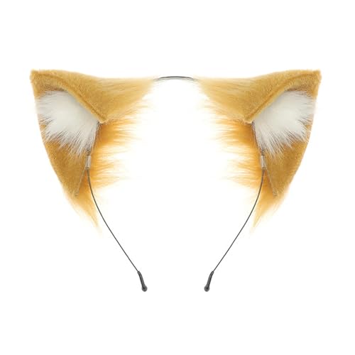HUAJINGKEJI Felliger Plüsch-Katzenohren-Haarband, biegbar, Tierohr-Haarband, Kostümzubehör für Damen, Mädchen, Rollenspiele, Partys, Verkleidungen, Rollenspiele, Haar-Accessoire von HUAJINGKEJI