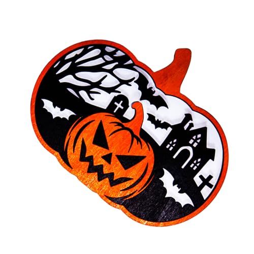 HUAJINGKEJI Halloween-Hängeornament aus Holz, Kürbis-Dekore für Party, Tür, Wanddekoration, mit 4 Stilen HUAJINGKEJI Halloween-Hängeornament aus Holz, Kürbis-Dekore für Party, Tür, Wanddekoration, mit 4 Stilen von HUAJINGKEJI