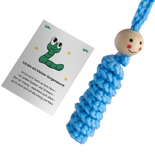 HUAJINGKEJI Handgehäkelte Sorgenraupen mit Komfortkarte, sensorisches Spielzeug für Stressabbau, Gesundheit, tragbare Geschenke HUAJINGKEJI Handgehäkelte Sorgenraupen mit Komfortkarte, sensorisches Spielzeug für Stressabbau, Gesundheit, tragbare Geschenke von HUAJINGKEJI
