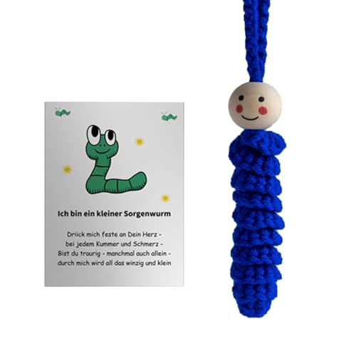 HUAJINGKEJI Handgehäkelte Sorgenraupen mit Komfortkarte, sensorisches Spielzeug für Stressabbau, Gesundheit, tragbare Geschenke HUAJINGKEJI Handgehäkelte Sorgenraupen mit Komfortkarte, sensorisches Spielzeug für Stressabbau, Gesundheit, tragbare Geschenke von HUAJINGKEJI
