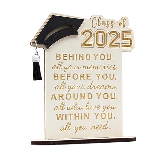 HUAJINGKEJI Klasse 2025 Abschluss-Dekoration, Holzschild, Schreibtischdekoration, inspirierendes Zitat, Holzschild, Ornament HUAJINGKEJI Klasse 2025 Abschluss-Dekoration, Holzschild, Schreibtischdekoration, inspirierendes Zitat, Holzschild, Ornament von HUAJINGKEJI