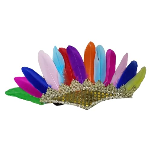 HUAJINGKEJI MardiGras Haarband Party Feier IndianChiefs Haarband Maskeraden Kopfbedeckung Karneval Party Haarschmuck von HUAJINGKEJI