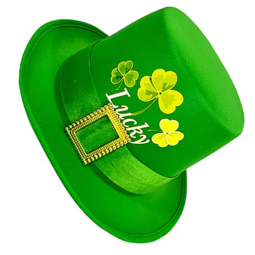 HUAJINGKEJI StPatricks Day grüner Hut mit Kleeblatt-Rollkrempe, großer Hut, irischer Nationalfeiertag, Partyhut, Festival-Zubehör HUAJINGKEJI StPatricks Day grüner Hut mit Kleeblatt-Rollkrempe, großer Hut, irischer Nationalfeiertag, Partyhut, Festival-Zubehör von HUAJINGKEJI