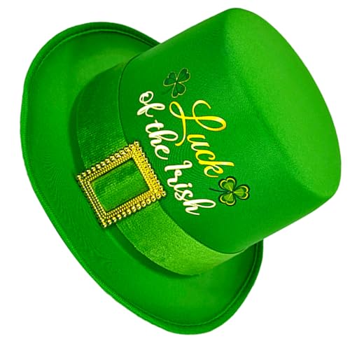 HUAJINGKEJI StPatricks Day grüner Hut mit Kleeblatt-Rollkrempe, großer Hut, irischer Nationalfeiertag, Partyhut, Festival-Zubehör HUAJINGKEJI StPatricks Day grüner Hut mit Kleeblatt-Rollkrempe, großer Hut, irischer Nationalfeiertag, Partyhut, Festival-Zubehör von HUAJINGKEJI