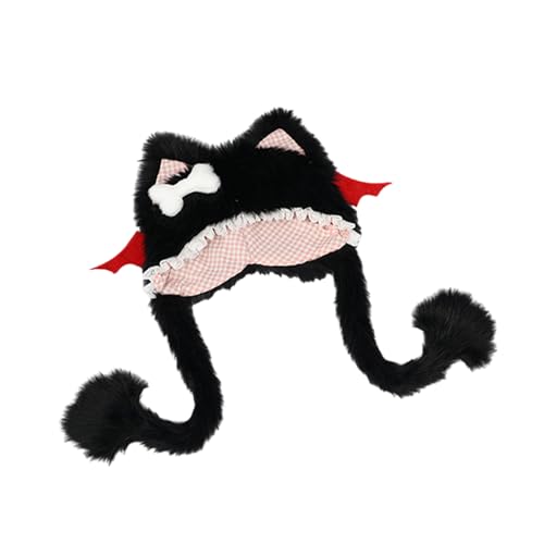 HUAJINGKEJI Übergroßer Kätzchenhut mit Ohren, Knochen, Skimütze, pelzige Mützen, Cartoon-Foto-Requisiten, Outdoor-Kopf-Wickelmütze für Halloween HUAJINGKEJI Übergroßer Kätzchenhut mit Ohren, Knochen, Skimütze, pelzige Mützen, Cartoon-Foto-Requisiten, Outdoor-Kopf-Wickelmütze für Halloween von HUAJINGKEJI