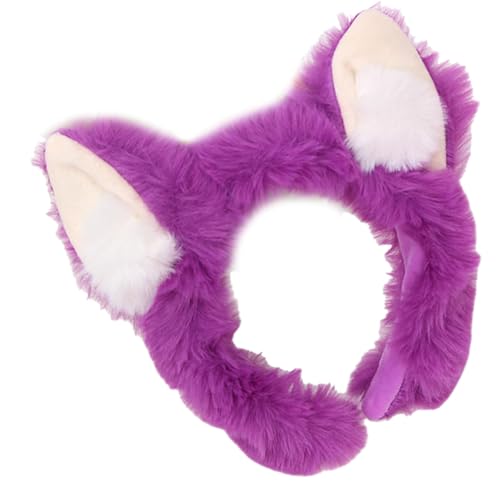 Plüsch-Tierohren-Kopfbedeckung für Kinder, weicher Stoff, Haar-Accessoire, Kostüm, Rollenspiel, Kopfschmuck, Party, Haarreifen, Rollenspiel, Tierohr-Kopfschmuck von HUAJINGKEJI