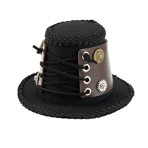 Verstellbarer Vintage-Hut mit industrieller Ausrüstung, handgefertigt, Fantasy-Cosplays, Vintage-Kopfschmuck für Frauen und Mädchen, Halloween, viktorianischer Steampunk-Hut von HUAJINGKEJI