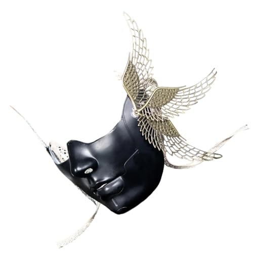 HUANGGG Mechanische Maskerade mit Flügeln, halbes Gesicht für Männer und Frauen, Maskeraden, Halloween, Cosplay-Zubehör HUANGGG Mechanische Maskerade mit Flügeln, halbes Gesicht für Männer und Frauen, Maskeraden, Halloween, Cosplay-Zubehör von HUANGGG