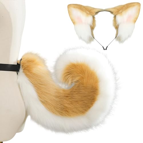 HUANGING Shiba Inu Hundekostüm mit Hundeohren, Stirnband, Schwanz, Rollenspiel-Outfit für Kinder, Erwachsene, Weihnachten, Geburtstag, Cosplay, Shiba-Inu-Ohren, Stirnband und Schwanz, Cosplay-Set HUANGING Shiba Inu Hundekostüm mit Hundeohren, Stirnband, Schwanz, Rollenspiel-Outfit für Kinder, Erwachsene, Weihnachten, Geburtstag, Cosplay, Shiba-Inu-Ohren, Stirnband und Schwanz, Cosplay-Set von HUANGING