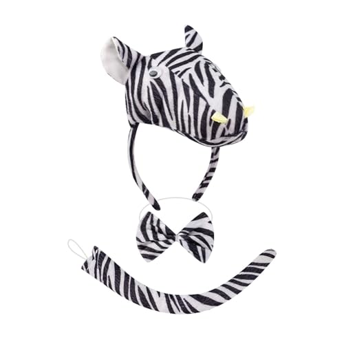 HUANGING Zebras Kostüm-Set, Zebras-Ohren, Stirnband, Fliege, Schwanz, Handschuhe, Tierkostüm für Kinder, Mädchen, Jungen, Halloween, Cosplay, Party HUANGING Zebras Kostüm-Set, Zebras-Ohren, Stirnband, Fliege, Schwanz, Handschuhe, Tierkostüm für Kinder, Mädchen, Jungen, Halloween, Cosplay, Party von HUANGING