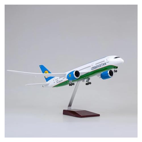 Aerobatic Flugzeug Für 787 B787 Usbekistan Airlines Flugzeug Modell Airliner Spielzeug Flugzeug Sammlung Display Zeigen 43CM Diecast Maßstab 1/130(Without Light) von HUANTY