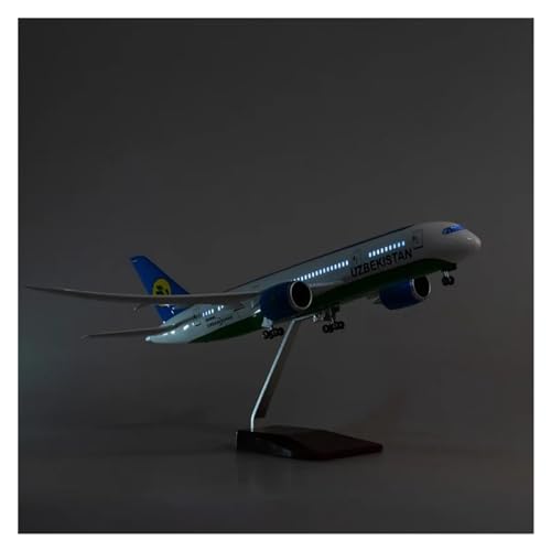Aerobatic Flugzeug Für 787 B787 Usbekistan Airlines Flugzeug Modell Airliner Spielzeug Flugzeug Sammlung Display Zeigen 43CM Diecast Maßstab 1/130(with Light) von HUANTY