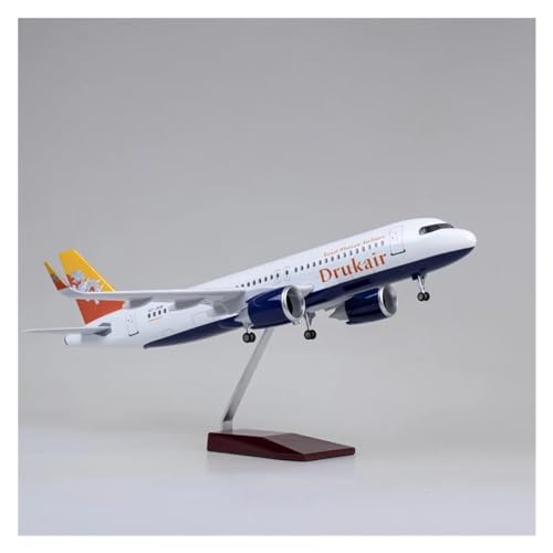 Aerobatic Flugzeug Für Bhutan A 320 A320 NEO Airline Zivilflugzeug Modell LED Licht Fahrwerk Flugzeug Sammlung Display 47CM 1/80 Flugzeug(Without Light) von HUANTY