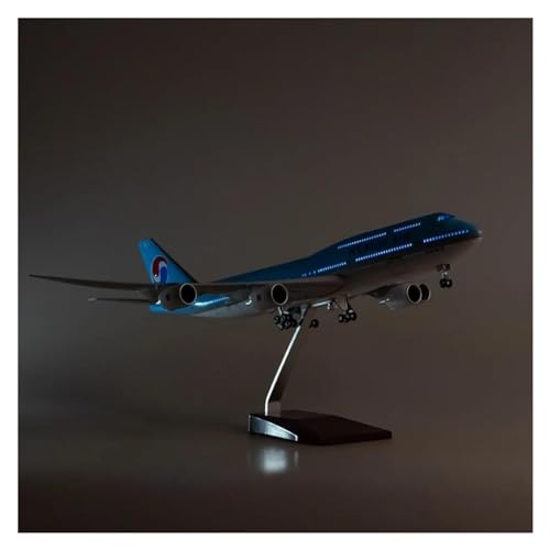 Aerobatic Flugzeug Für Korean Air 747 B747 Airline Zivil Airliner Modell LED Licht Fahrwerk Flugzeug Modell Display 47CM 1/160 Flugzeug(with Light) von HUANTY