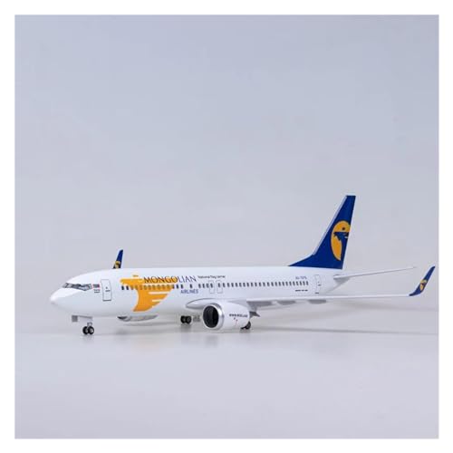 Aerobatic Flugzeug Für Mongolia Air Airline B737 737 Aviation Aircraft Model Plane Display Standable Airplane Mit Wheel 47CM(Without Light) von HUANTY