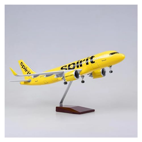 Aerobatic Flugzeug Für Spirit A320NEO A320 NEO Airlines Modell Spielzeug Licht Rad Fahrwerk Druckguss Harz Flugzeug 47CM 1/80 Skala Flugzeug(Without Light) von HUANTY