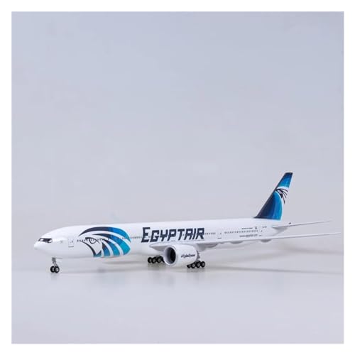 Aerobatic Flugzeug Pour La Compagnie Aérienne Égyptienne B777 Modèle D'avion D'aviation, Affichage De Souvenir Avion Debout Avec Roue 47CM(Without Light) von HUANTY
