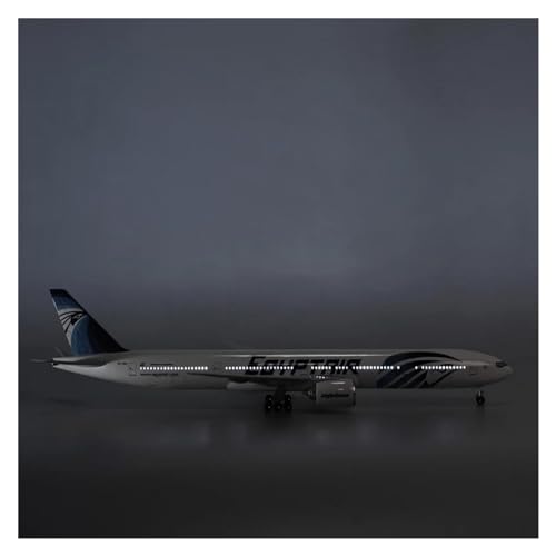 Aerobatic Flugzeug Pour La Compagnie Aérienne Égyptienne B777 Modèle D'avion D'aviation, Affichage De Souvenir Avion Debout Avec Roue 47CM(with Light) von HUANTY