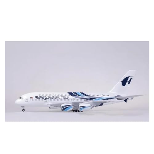 HUANTY Aerobatic Flugzeug Für 380 A380 Malaysia Airline Modell Licht Rad Diecast Flugzeug Sammlung Airliner W Fahrwerk Spielzeug 1/160 50CM Luftfahrt(Without Light) von HUANTY