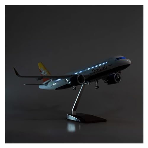 HUANTY Aerobatic Flugzeug Für Bhutan A 320 A320 NEO Airline Zivilflugzeug Modell LED Licht Fahrwerk Flugzeug Sammlung Display 47CM 1/80 Flugzeug(with Light) von HUANTY