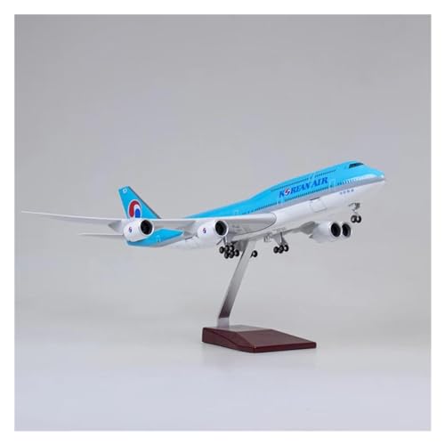 HUANTY Aerobatic Flugzeug Für Korean Air 747 B747 Airline Zivil Airliner Modell LED Licht Fahrwerk Flugzeug Modell Display 47CM 1/160 Flugzeug(Without Light) von HUANTY