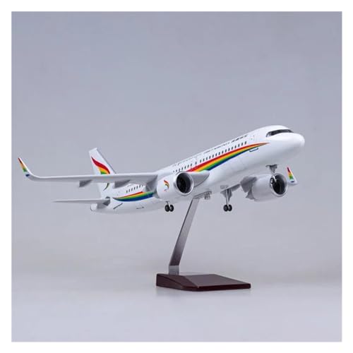 HUANTY Aerobatic Flugzeug Für Tibet Air Airline A320 320neo Luftfahrt Flugzeug Modell Flugzeug Erwachsene Sammlung Zeigen Stehende Flugzeug Mit Rad 47CM(Without Light) von HUANTY