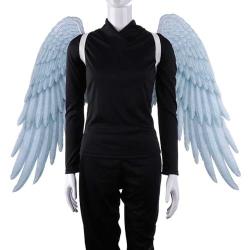 Engel Teufel 3D Große Flügel Krone Set Halloween Ostern Karneval Weihnachten Party Leistung Requisite für Männer Frauen Cosplay Zubehör (White) von HUAPOPMU