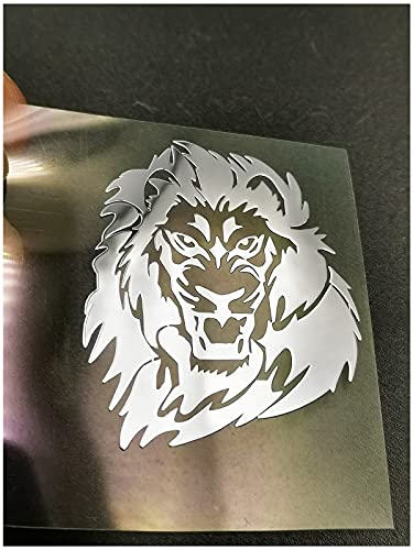 HUARONG 2 x Metall-Löwen-Abzeichen Chrom Aufkleber Logo Schilder Handy Laptop iPad Hülle Cover Box Skin Sticker (Silber) von HUARONG