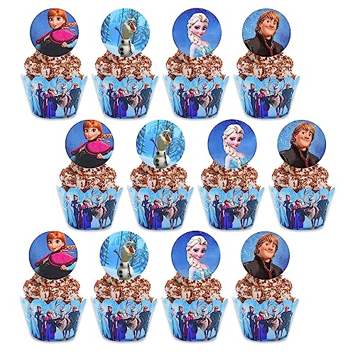 HUARYEN Cupcake Toppers Dekoration, 24 Stück Muffins Verpackung Topper Cartoon Kuchen Topper, Cupcake Verpackung Topper, Cupcake Wrappers Papier für Kuchen Dekoration Supplies von HUARYEN