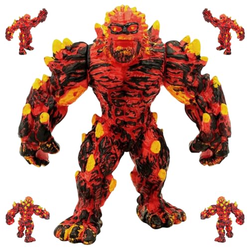 HUARYEN Lavadämon, Mythisches Lavamonster Bewegliche Lava Golem Creatures Spielfigur Fantasy Actionfigur Realistische Mythische Fantasy Monster Actionfigur für Kinder ab 7-12 Jahren von HUARYEN