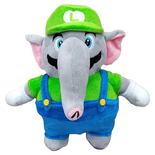 HUARYEN Suuperrmario Plüschfigur (27 cm) Mar-iioospielzeug Cartoon Elephant Plüsch Pupp Spiel Cartoon Elephant Plüsch Puppe Spielzeug für Mädchen und Jungen Spiel Enthusiasten und Party Dekor von HUARYEN