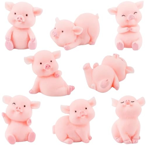 HUATEEN Mini Schweinefiguren Set,8 süße Glücksschweinchen Glücksbringer Schweinefiguren aus Kunstharz für Geburtstage und Babypartys Rosa GlücksschweinDekoration Miniatur-Bauernhoftier für Kinder HUATEEN Mini Schweinefiguren Set,8 süße Glücksschweinchen Glücksbringer Schweinefiguren aus Kunstharz für Geburtstage und Babypartys Rosa GlücksschweinDekoration Miniatur-Bauernhoftier für Kinder von HUATEEN