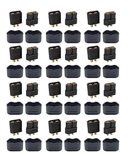 HUAZIZ 12Paar XT60 Batterie Anschlüsse, XT60 Männlich Weiblich Stecker Buchse, XT60H Mantelgehäuse Stecker für RC-Modell und mehr (12 Stück XT60H Stecker + 12 Stück XT60H Buchse+24 Stück XT60H Sheath) HUAZIZ 12Paar XT60 Batterie Anschlüsse, XT60 Männlich Weiblich Stecker Buchse, XT60H Mantelgehäuse Stecker für RC-Modell und mehr (12 Stück XT60H Stecker + 12 Stück XT60H Buchse+24 Stück XT60H Sheath) von HUAZIZ