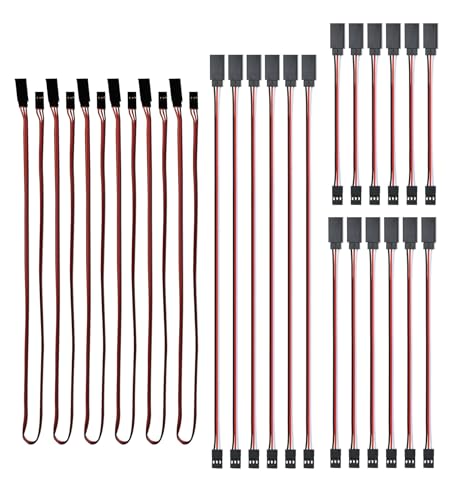 HUAZIZ 24 Stück RC Servo Extension Cable, 4 Größen 10CM/15CM/30CM/50CM Stecker zu Buchse 3-poliges Servo-Verlängerungskabel für Futaba JR Servo Extension Anschluss HUAZIZ 24 Stück RC Servo Extension Cable, 4 Größen 10CM/15CM/30CM/50CM Stecker zu Buchse 3-poliges Servo-Verlängerungskabel für Futaba JR Servo Extension Anschluss von HUAZIZ