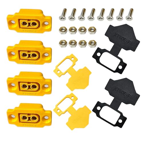 HUAZIZ 4 Paar XT60E-F Hochstrom Einbaustecker mit Gummikappe, Schrauben Wassergeschützt für Lipo Akku XT60 Stecker HUAZIZ 4 Paar XT60E-F Hochstrom Einbaustecker mit Gummikappe, Schrauben Wassergeschützt für Lipo Akku XT60 Stecker von HUAZIZ