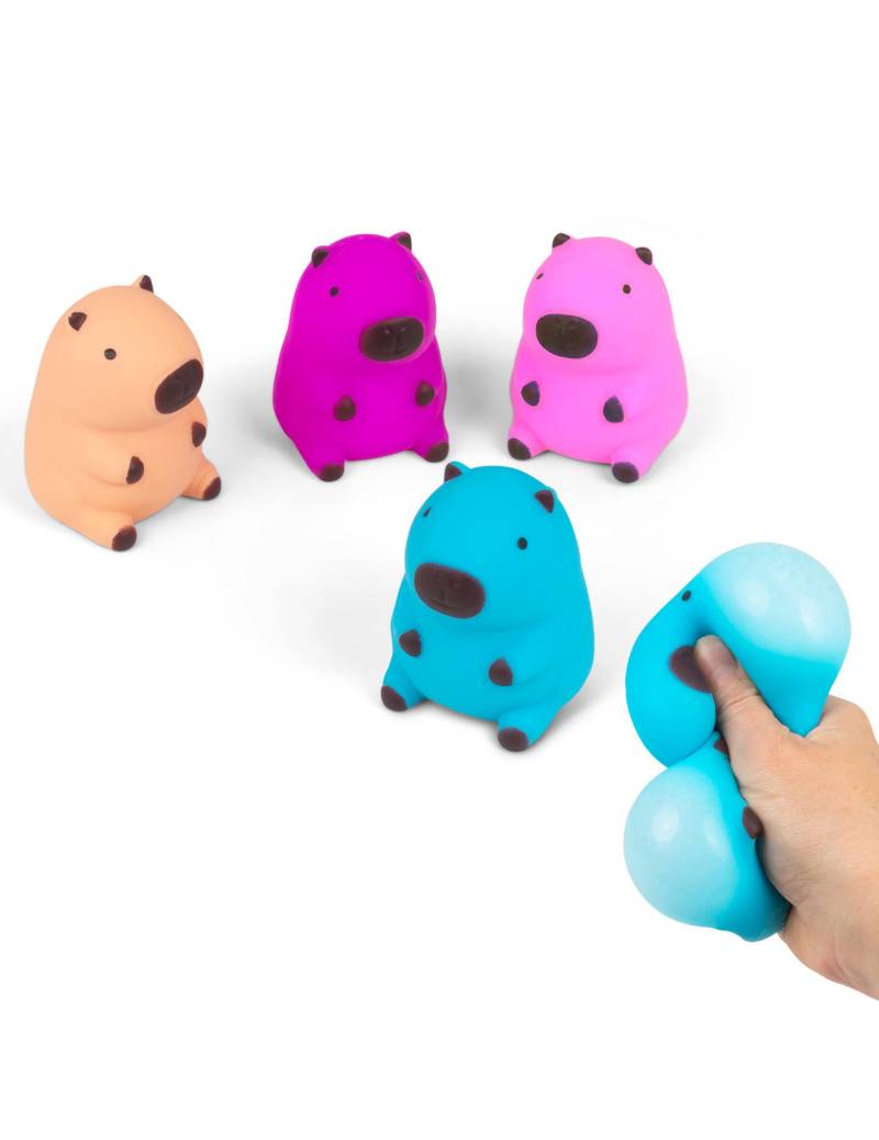 Anti Stress Ball Capybara Squishy Ball Orange Pink Blau von HUBTOYS