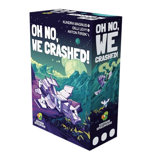 Edition Spielwiese, OH NO, WE Crashed, Kooperatives Echtzeitspiel, Spannendes Raumschiff-Abenteuer mit 10 einzigartigen Planeten, Für 1–5 Spieler ab 6 Jahren von HUCH!