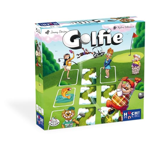 HUCH!, Golfie, Familienspiel ab 8, unterhaltsames Golf-Kartenspiel, schnell erklärt, alle Spielen gleichzeitig, ideal als Kartenspiel ab 8, Für 1-8 Spieler ab 8 Jahren von HUCH!