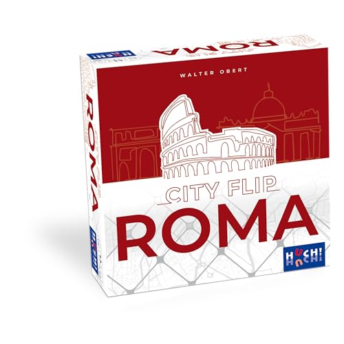HUCH! City Flip: Roma - Familienspiel, Kartenlegespiel, kooperatives Spiel mit 50 doppelseitigen Romkarten, 12 Stadtbaukarten und 10 Sehenswürdigkeiten-Plättchen, Für 1-4 Spieler ab 8 Jahren HUCH! City Flip: Roma - Familienspiel, Kartenlegespiel, kooperatives Spiel mit 50 doppelseitigen Romkarten, 12 Stadtbaukarten und 10 Sehenswürdigkeiten-Plättchen, Für 1-4 Spieler ab 8 Jahren von HUCH!