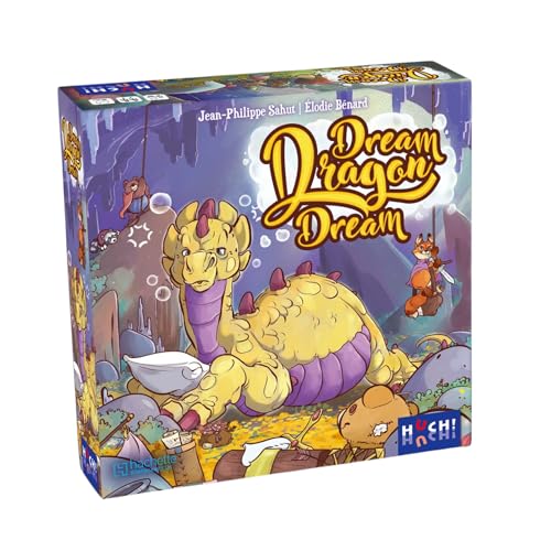 HUCH! | Dream Dragon Dream | Kinderspiel | Familienspiel | Kooperatives Echtzeit-Memospiel | Weckt Nicht den Drachen auf! | Sammelt Schätze und seid wachsam! | Für 2 bis 5 Spieler ab 6 Jahren von HUCH!