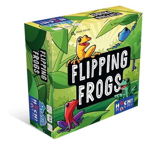 HUCH! |Flipping Frogs | Familienspiel ab 8 Jahren | Strategisches Gesellschaftsspiel für 2–4 Spieler | Spannende Mechanik mit Frosch- und Schlangenplättchen | 20 Minuten Spielzeit von HUCH!