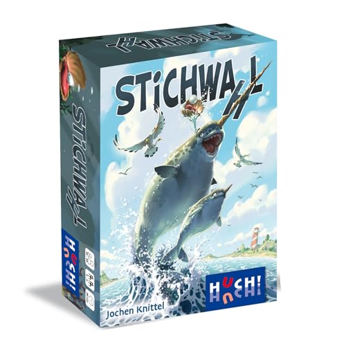 HUCH! | Stichwahl | Familienspiel | Stichspiel mit Wa(h)lmöglichkeiten | mit tollen Illustrationen | Meerestiere | Trumpfspiel mit besonderem Kniff | einfache Regeln | für 3-4 Spieler ab 10 Jahren von HUCH!