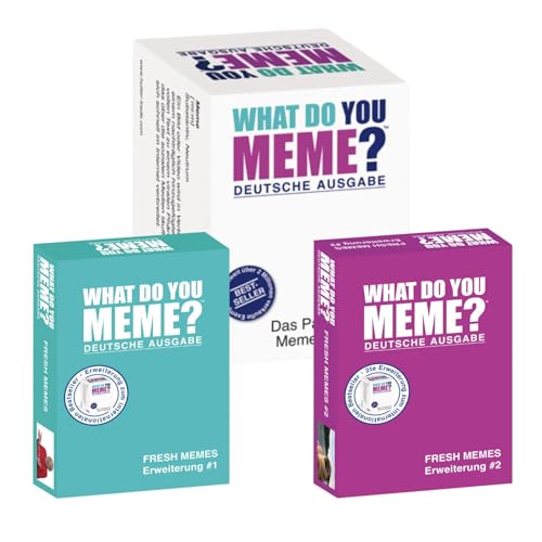 HUCH! | What Do You Meme Deutsch + Fresh Memes 1 & 2 | Kartenspiel + 2 Erweiterungen im Set | Partyspiel ab 18 | Meme Spiel | Ab 3 Spielern ab 18 HUCH! | What Do You Meme Deutsch + Fresh Memes 1 & 2 | Kartenspiel + 2 Erweiterungen im Set | Partyspiel ab 18 | Meme Spiel | Ab 3 Spielern ab 18 von HUCH!
