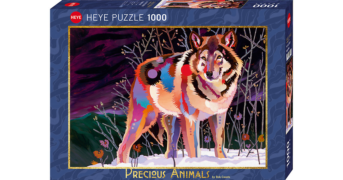 Puzzle Precious Animals by bob Coonts - Night Wolf, 1.000 Teile von HEYE